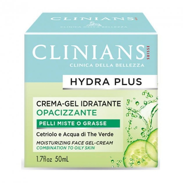 Крем-гель для обличчя зволожуючий та матуючий Clinians Hydra Plus, для жирної та комбінованої шкіри, 50 мл - Pampik