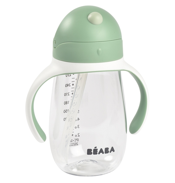 Дитячий поїльник Beaba з трубочкою, 300 мл, зелений (913533) - Pampik - 2