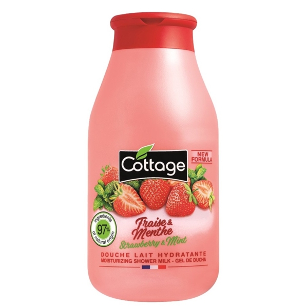 Молочко для душу Cottage Strawberry&Mint зволожуюче, 50 мл - Pampik