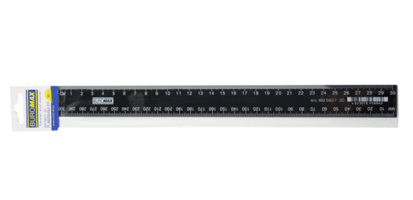 Лінійка пластикова Buromax, 30 см, чорний (BM.5827-30) - Pampik