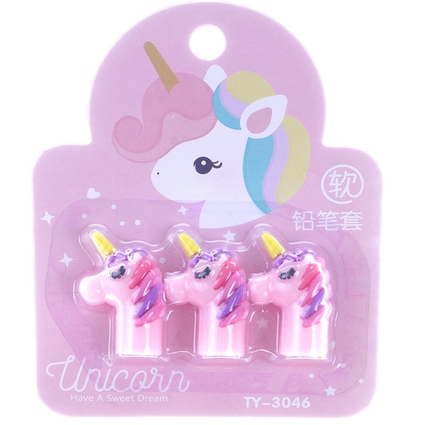 Набор колпачков канцелярских Единороги, розовый, 3 шт (853502) - Pampik