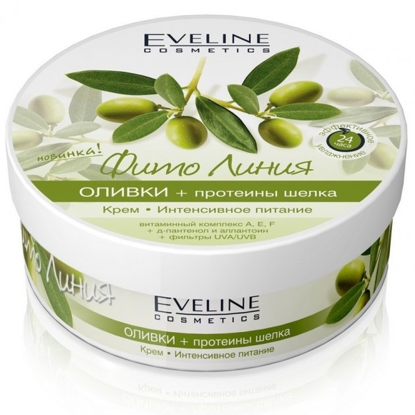 Крем для лица Eveline Оливки + протеины шелка Фито Линия, 210 мл (C210FLOL) - Pampik