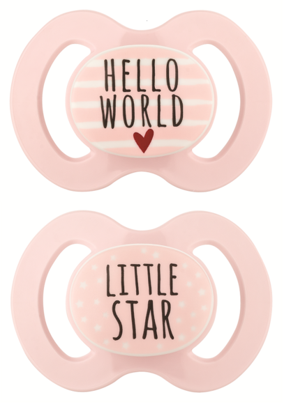 Пустышка силиконовая Baby-Nova, симметрическая, 0-6 мес., розовый, 2шт (3962013) - Pampik