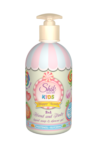 Детское жидкое мыло Shik Kids Happy Sweets, с дозатором, 500 г - Pampik