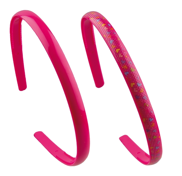 Набор средних детских обручей для волос Titania Heart and Glitter, 2 шт., розовый (7895 GIRL) - Pampik