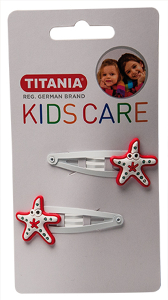 Набор металлических зажимов для волос Titania Морская звезда, 5 см, белый, 2шт. (8519 KIDS) - Pampik