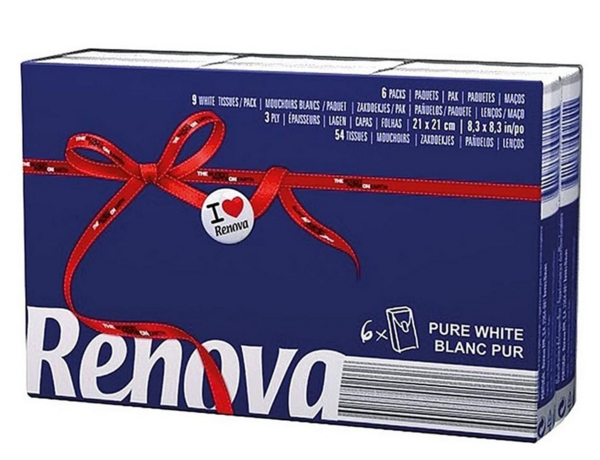 Серветки паперові Renova, 9 шт., білий (885878) - Pampik