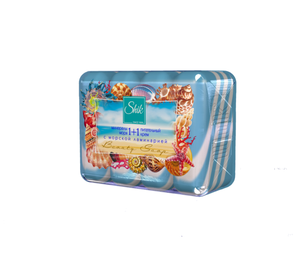 Мило туалетне Shik 1+1 Beauty Мінерали моря, Морська ламінарія та поживний крем, 360 г (4 шт. по 90 г) - Pampik