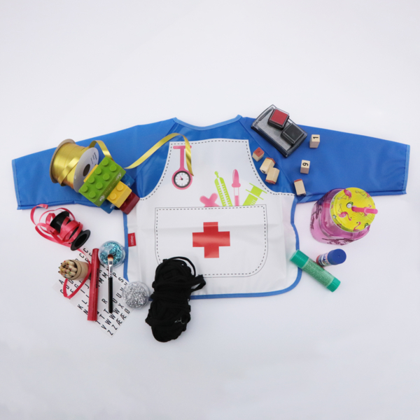 Нагрудник із рукавами Nuby Лікар, синій (NV09002doc) - Pampik - 2