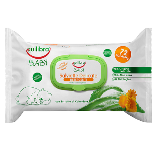 Вологі серветки Equilibra, очищаючі, 72 шт (671410) - Pampik