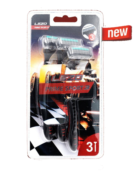 Одноразовий станок для гоління Lezo Prime Sport 3, чоловічий, 3 шт. - Pampik