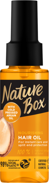 Олія Nature Box Argan Oil, з аргановою олією холодного віджиму, 70 мл - Pampik