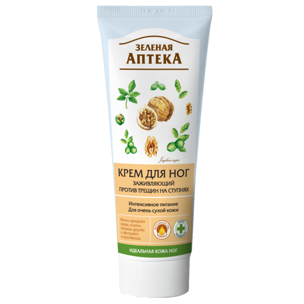 Крем для ніг Зелена Аптека, що загоює проти тріщин на ступнях, 75 мл. - Pampik