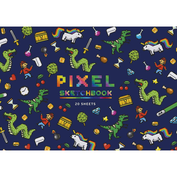 Альбом для рисования Star Pixel синий, 20 листов (PB-GB-020-422) - Pampik
