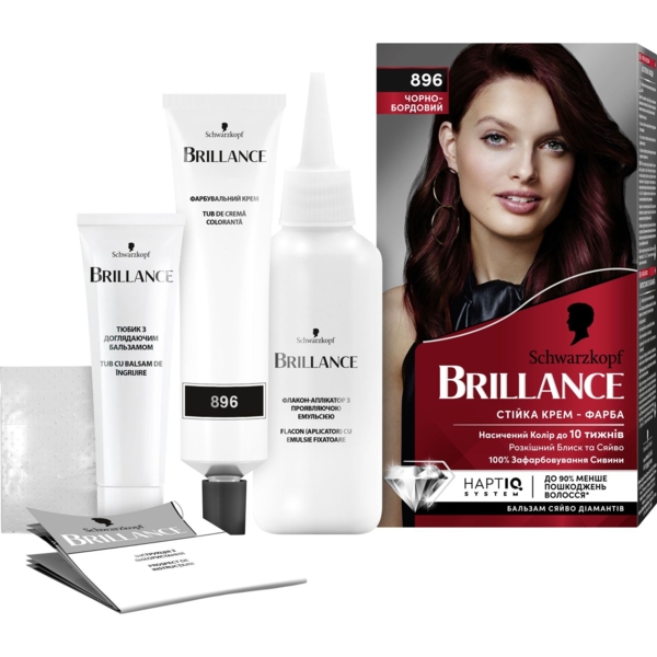 Крем-фарба для волосся Brillance 869 чорно-бордовий, 160 мл - Pampik - 4