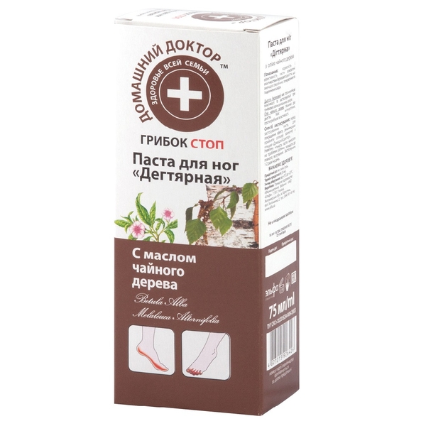 Паста для ног Домашний Доктор Дегтярная, 75 мл - Pampik