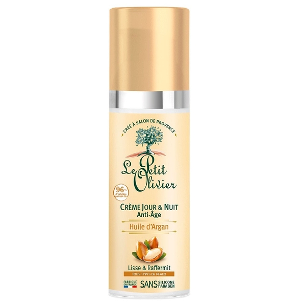 Крем день-ніч Le Petit Olivier Organic Care, антивіковий, з аргановим маслом, 50 мл (3549620033144) - Pampik