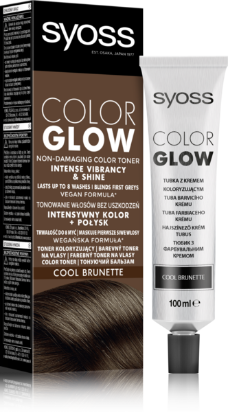 Тонирующий бальзам для волос Syoss Color Glow, Холодный каштановый, 100 мл (2806387) - Pampik - 2