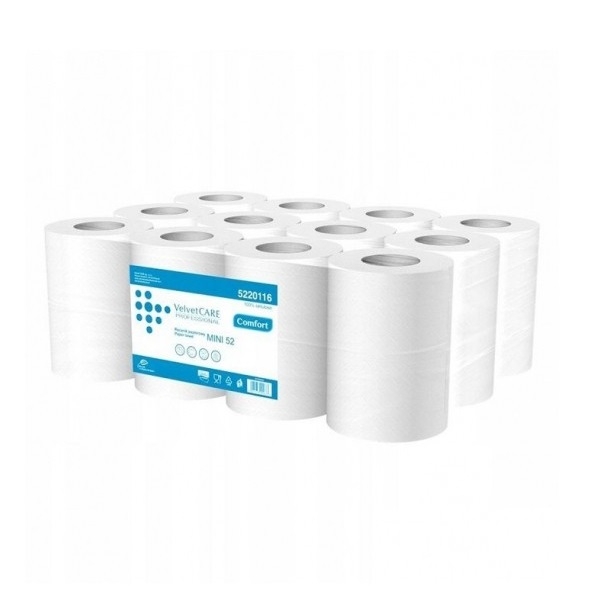 Бумажные полотенца Velvet Mini Comfort, 12 рулонов (5220116) - Pampik