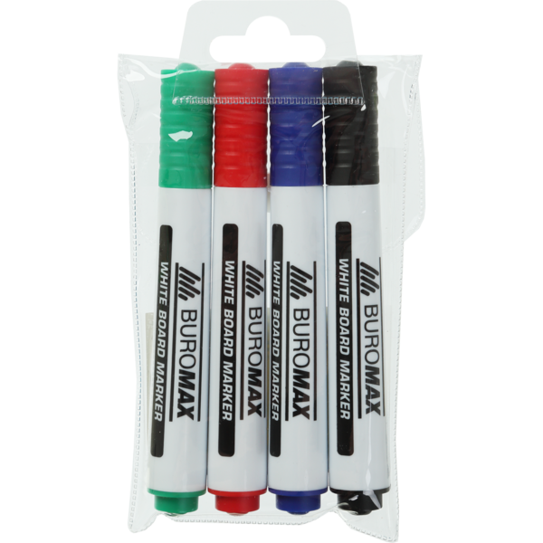 Маркер для магнитных досок Buromax, 4 шт (BM.8800-94) - Pampik