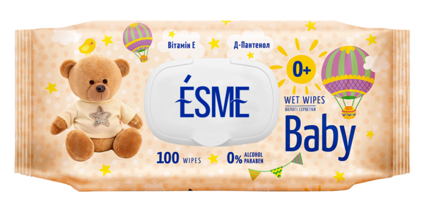 Вологі серветки із клапаном Esme Дитячі, 100 шт. - Pampik