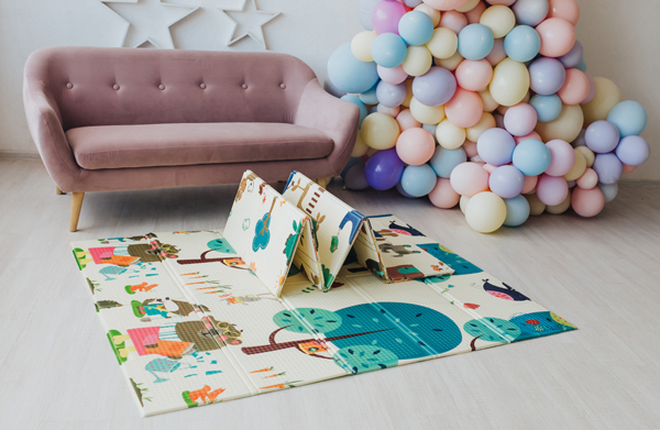 Детский двухсторонний складной коврик Poppet Веселая жирафа и Загадочный лес, 200x180x1 см (PP009-200) - Pampik - 8