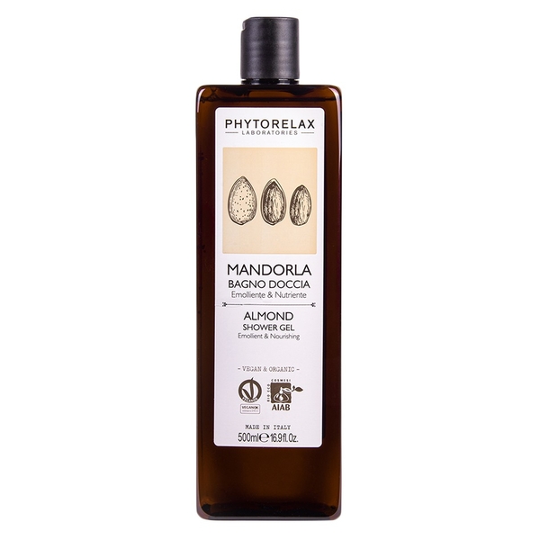 Гель для душа Phytorelax Vegan&Organic Almond увлажняющий, 500 мл - Pampik