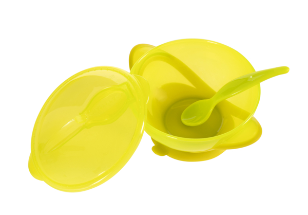 Тарелка на присоске Baby Team, с крышкой и ложкой, 290 мл, зеленый (6002_зеленый) - Pampik - 2