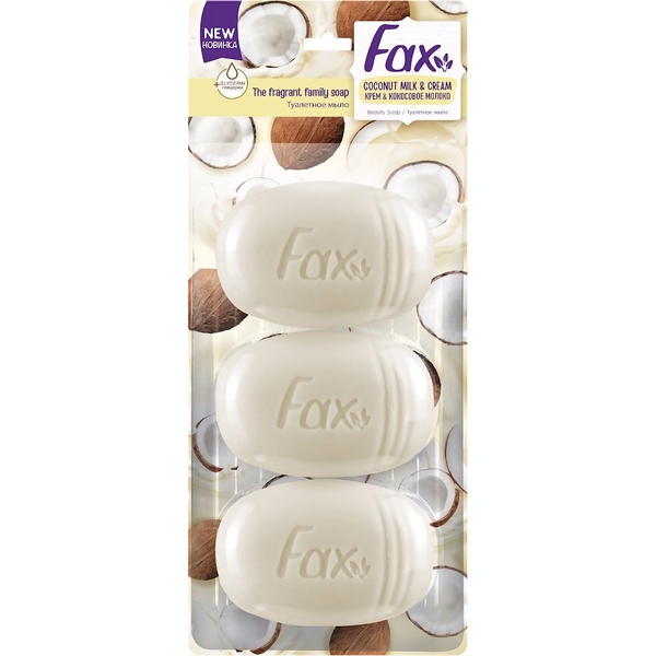 Мило Fax Крем і кокос, 300 г (3 шт. х 100 г) - Pampik