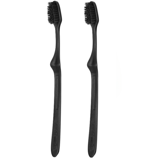 Зубная щетка Megasmile Black Whitening, средняя, черная, 2 шт. - Pampik