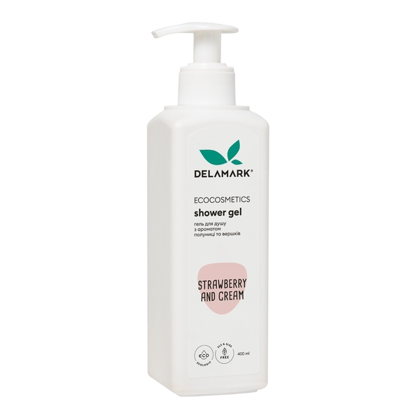 Гель для душу DeLaMark з ароматом полуниці та вершків, 400 мл - Pampik