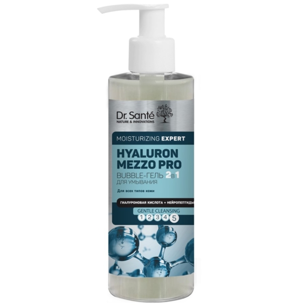 Гель для умывания Dr. Sante Hyaluron Mezzo Pro 2 в 1, 200 мл - Pampik
