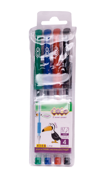 Гелеві ручки ZiBi Standard, 4 кольори, 4 шт. (ZB.2202-99) - Pampik