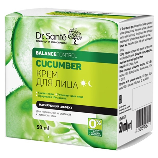 Крем для обличчя Dr. Sante Cucumber Balance Control, 50 мл - Pampik