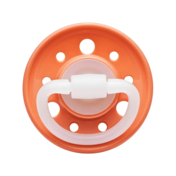 Кругла пустушка Nip Вишенька, латексна, 0-6 міс., помаранчевий (91008) - Pampik