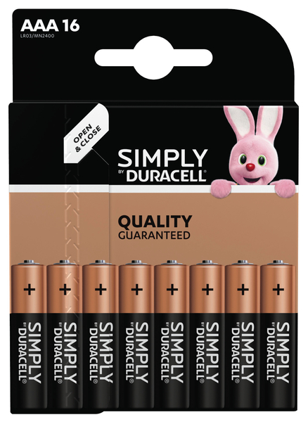 Батарейки пальчикові Duracell Simply АA, 16 шт. (5008695) - Pampik