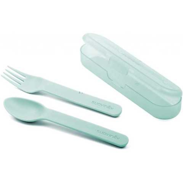 Набір столових приборів Suavinex Лісові історії, зелений (400778) - Pampik