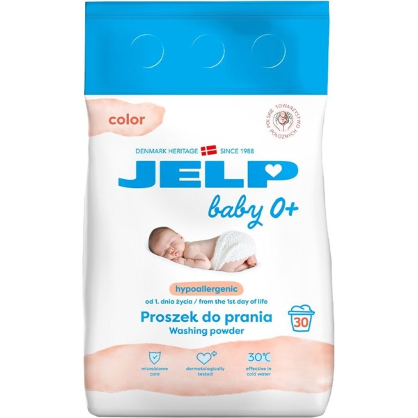 Пральний порошок Jelp Baby 0+, гіпоалергенний, для кольорових тканин, 2.25 кг - Pampik