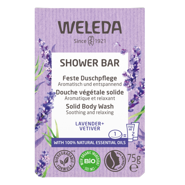 Твердий арома-бар для душу Weleda Лаванда та Ветівер, 75 г - Pampik - 4