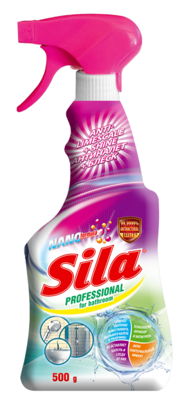Мультифункциональное средство для ванной Sila Professional, с распылителем, 500 г - Pampik