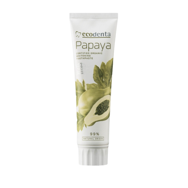 Зубная паста Ecodenta Cosmos Organic отбеливающая, с папайей, 100 мл - Pampik