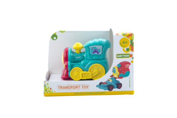 Паровозик Baby Team инерционный бирюзовый (8620_паровозик бирюзовый) - Pampik - 5