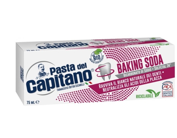 Зубна паста Pasta del Capitano Baking Soda Відбілююча, 75 мл - Pampik - 2