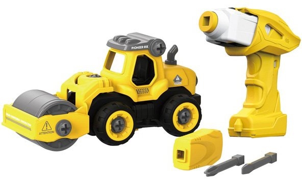 Конструктор DIY Spatial Creativity Каток LM8012-DZ-1 з електродвигуном, жовтий (CJ-1365033) - Pampik