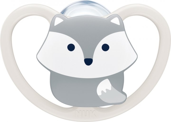 Силіконова пустушка Nuk Space Лисичка, розмір 1, сірий (3952333) - Pampik
