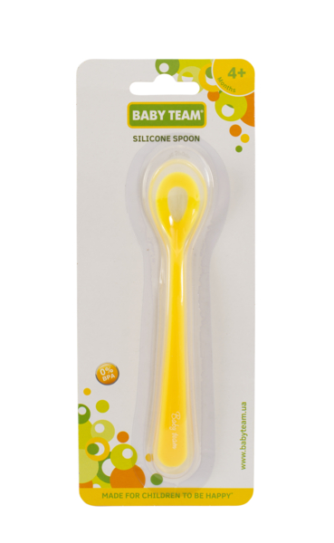 Ложечка силіконова Baby Team, жовтий (6107_жовтий) - Pampik - 3