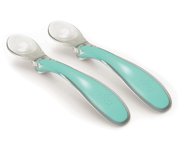 Набір силіконових ложок Nuvita Easy Eating, м'ятний, 2 шт. (NV8480COOLGREEN) - Pampik