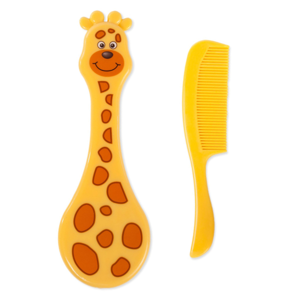 М'яка щіточка і гребінець для волосся Lindo Жираф, жовтий (LI 600) - Pampik