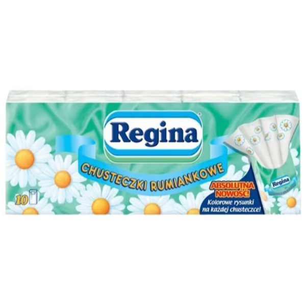 Носові хустки Regina ромашка, чотиришарові, 10 шт. в упаковці - Pampik