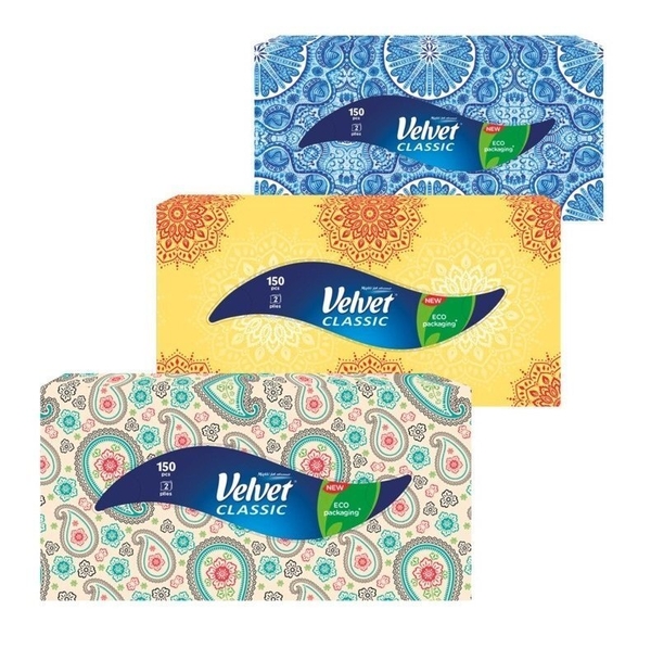 Салфетки Velvet Classic, двухслойные, 150 шт. (3100114) - Pampik